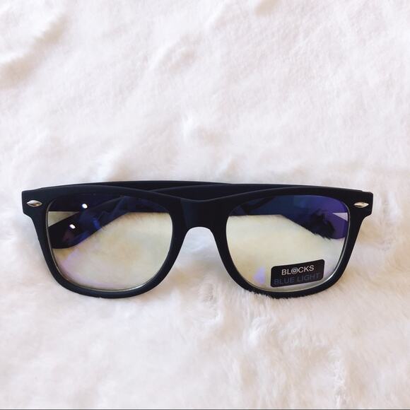 Brooks Dark Blue Rectangle Blue Light Glasses - Picture 1 of 9